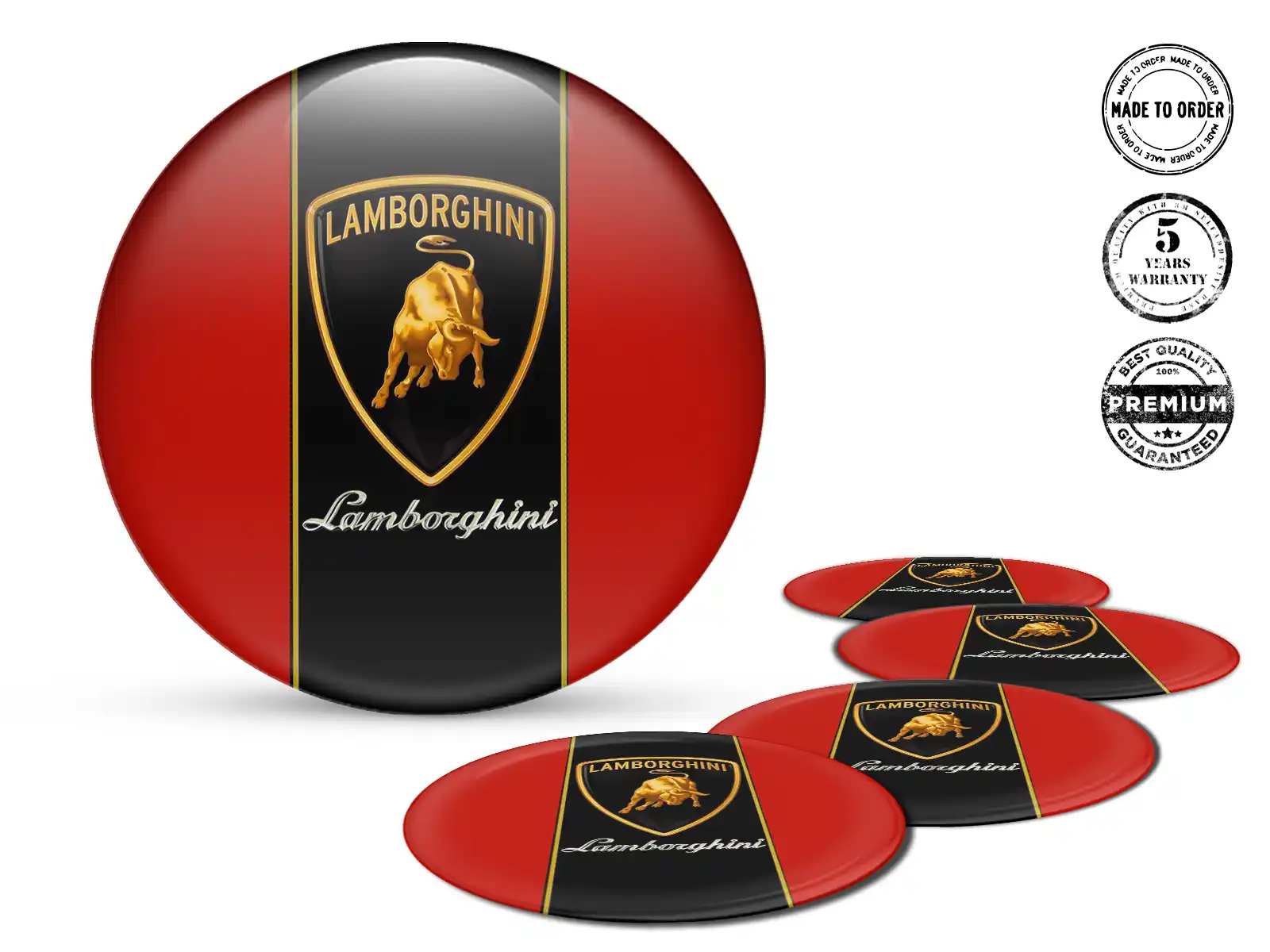 Lamborghini Gewölbte Label Stil Premium Radplaketten